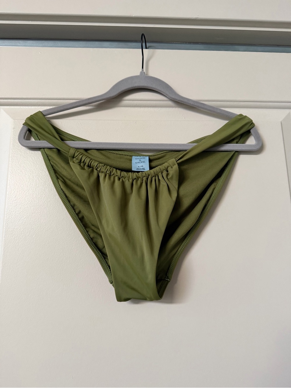 Shade & Shore Shirred High Leg Bikini Bottoms